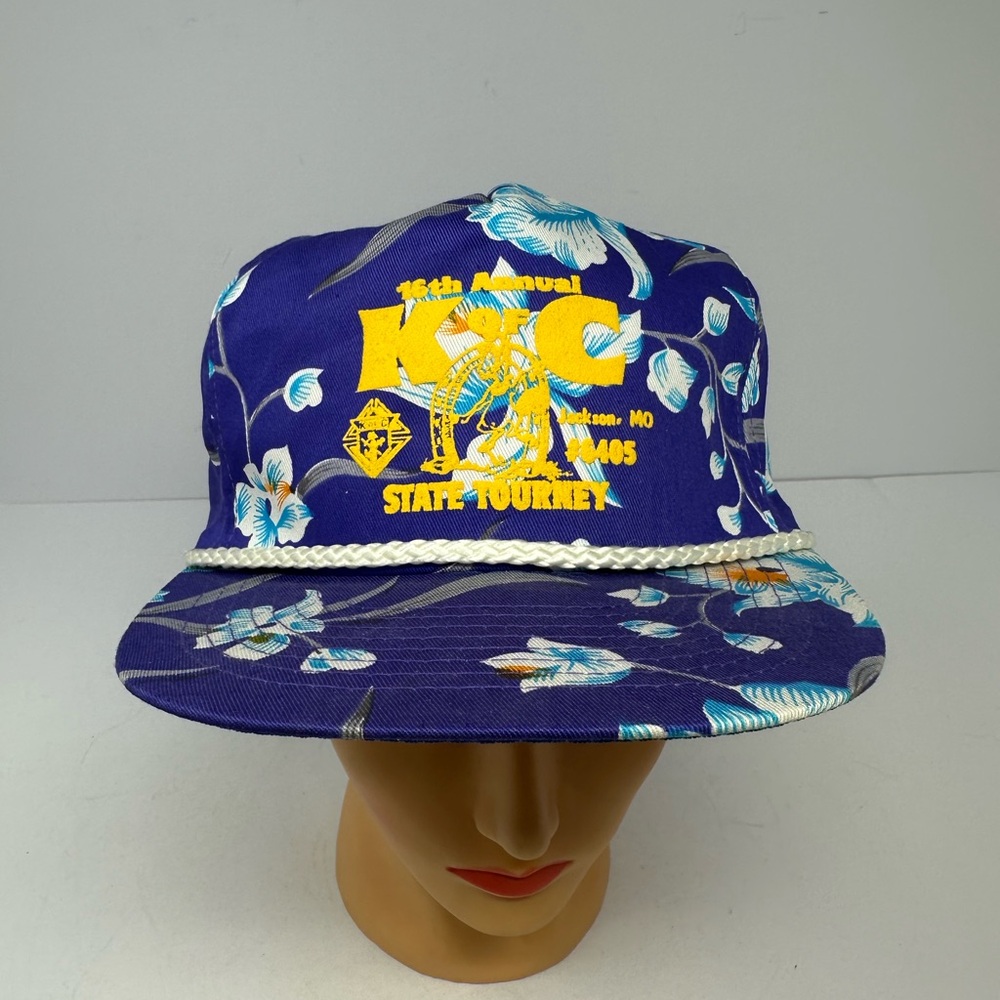 Vintage Mohr’s 90's Snapback Rope Trucker Hat Hawaiian Floral Cap L1